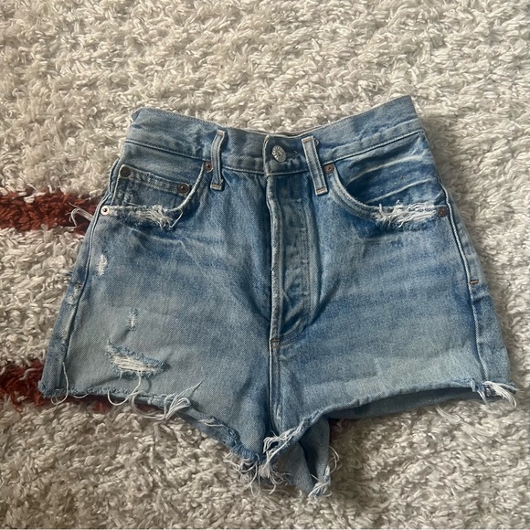 Agolde Vintage High Rise Distressed Dee Jean Shorts 23 - Picture 6 of 14